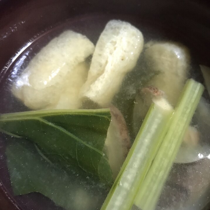 小松菜と油揚げのすまし汁